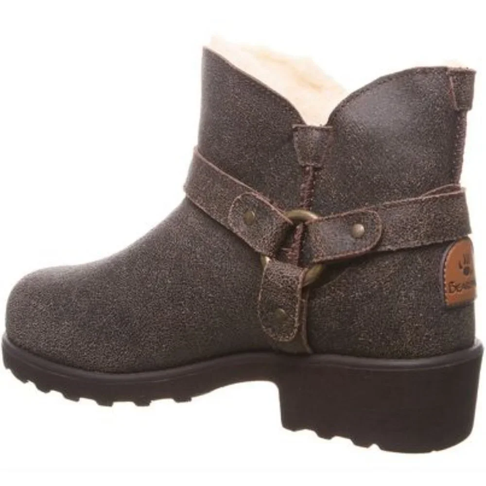 Boots New Bearpaw Anna Size 12 Motorcycle Style Shearling Boots Brown